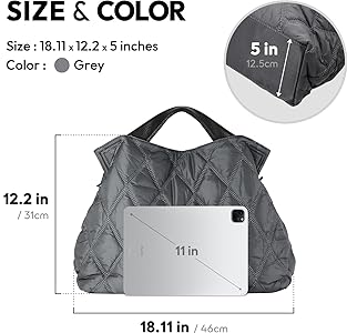 Amazon.com: Lightweight Quilted Puffer Tote Bag for Women